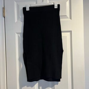 A&F black knit midi skirt